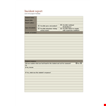 Create Professional Incident Reports | Template for Students | Possible Incidents example document template