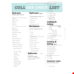 Dorm Room Checklist For College example document template