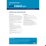 Editor Job Description Templates example document template