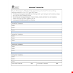 Create a Winning Individual Training Plan to Foster Competency | Training Course for Parents example document template