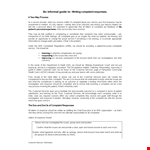 Complaint Final Response Letter example document template