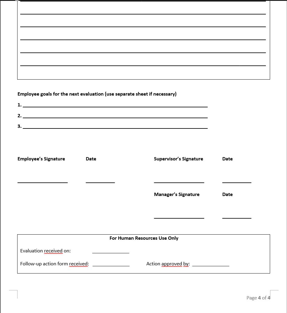 employee review form printable