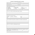Employee Write Up Form - Improve Performance with Action Explained example document template