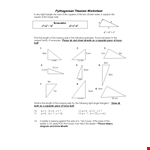 Pythagorean Theorem Worksheet Template example document template