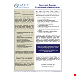 Sales Performance Improvement Plan Template example document template