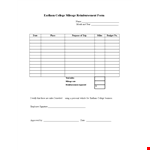 College Mileage Reimbursement Form | Submit Claims for Miles Traveled | Earlham example document template
