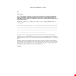 Sample Landlord Termination Letter example document template
