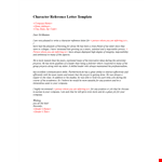 Character Witness Letter - A Trusted Reference example document template
