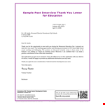 Thank You Email After Teaching Interview Free Pdf Download example document template