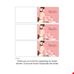 Thank You Card Template - Personalized Inside Cards for Bridal Shower example document template