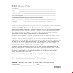 Protect Your Photography: Sign Our Model Release Form example document template