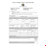 Commercial Bank Job Application Form example document template 