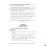 Film Sponsorship Proposal: Unlocking the Benefits of Partnering with a Sponsor for Films example document template 