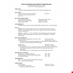 Electrical Engineer Fresher Resume example document template