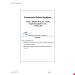 Component Failure Analysis Template example document template 