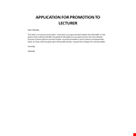 Promotion request lecturer position example document template