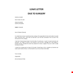 Medical leave letter for employee example document template