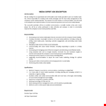 Media Expert Job Description  example document template