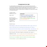 Job Application Letter Format example document template