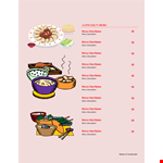 Menu Templates - Customizable and Printable example document template