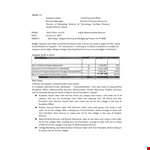 Financial Business Memo Template for College Services | President example document template