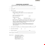 Leave Of Absence Template - Request Time Off for Employees | Family Member Leave example document template