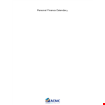 Personal Financial Calendar - Stay on Track with Your Finance Planning example document template