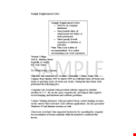Professional Employment Letter - Software and Computer Industry example document template