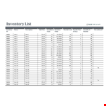 Excel Inventory Sheet Template example document template