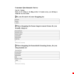 Online Shopping Questionnaire Template - Find Out What Others Think |  Remaining Characters: 9 example document template