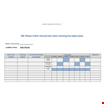 Spring Cleaning Schedule List example document template