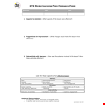 Cte Microteaching Peer Feedback Form example document template