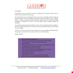 Employee Congratulations Letter | Department | Clemson | Buddy example document template 