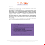 Employee Congratulations Letter | Department | Clemson | Buddy example document template