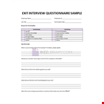 Exit Survey Questionnaire example document template