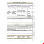 Employee Disciplinary Action Form | Section, Supervisor, Offense example document template