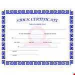 Create a Professional Stock Certificate with Our Template example document template