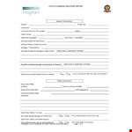 Damage Incident Template - File a Comprehensive Report with Ease - Utility example document template