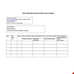 Secure Your Operational Space with an Incident Report Template example document template