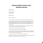 Process Improvement Expert cover letter example document template