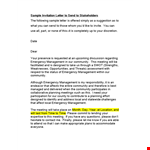 Effective Meeting Management: How to Send a Professional Invitation Letter in Emergency Situations example document template