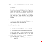 Joint Venture Agreement Template for Company and Business | Cozmo example document template