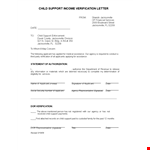 Get Your Income Verification Letter for Child Support in Jacksonville example document template