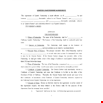 General Partnership Agreement Template - Create a Successful Partnership with Ease example document template