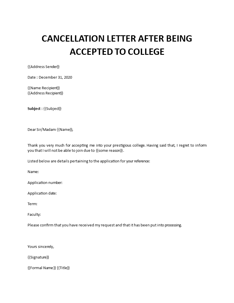 cancellation of admission letter template