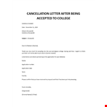 Cancellation of Admission Letter example document template