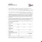 Medical Authorization Form example document template 