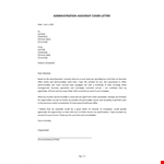Admin Assistant application letter example document template