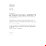 Job Application Letter For Assistant Manager example document template