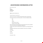 Job Interview Confirmation Letter example document template